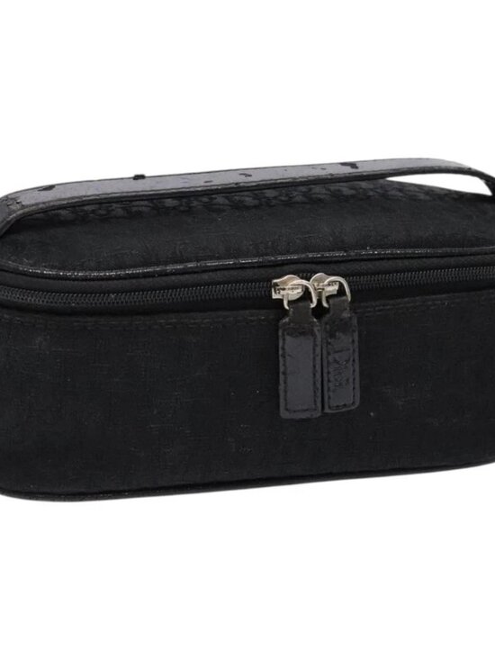 Christian Dior Trotter Canvas Vanity Pouch Black Silver Auth yk19248 - Picture 1 of 16
